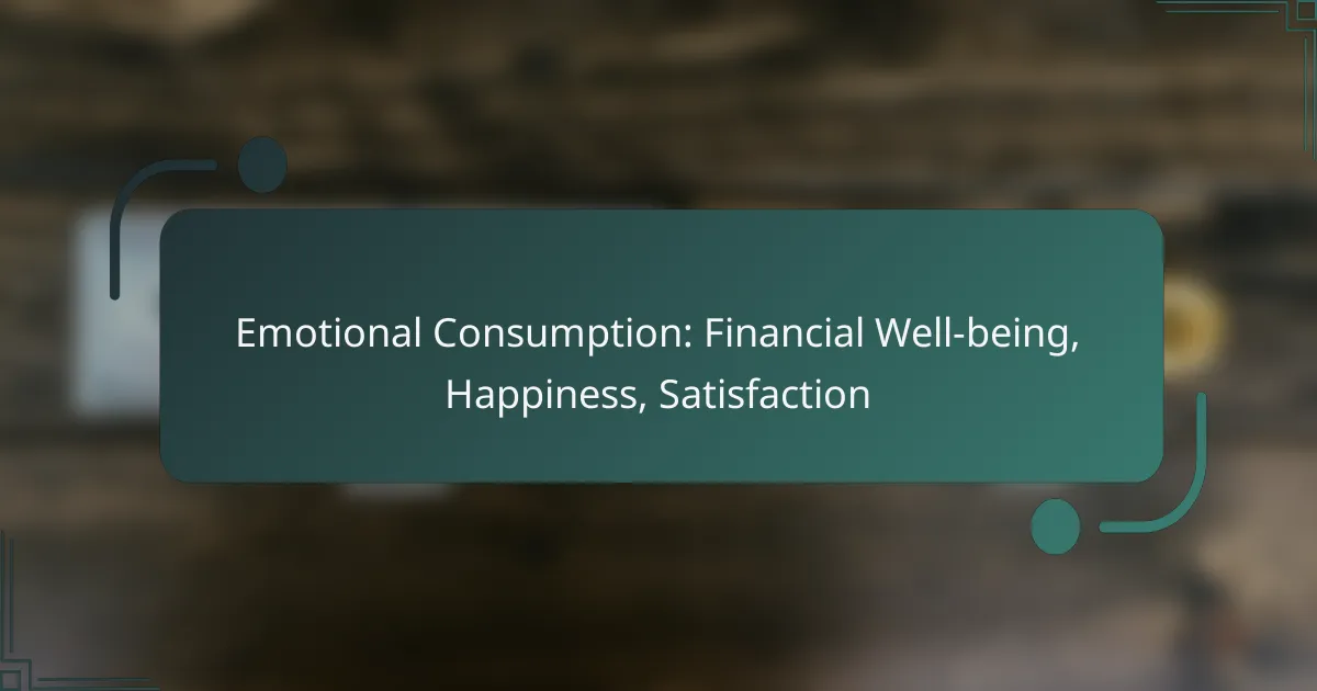 Emotional Consumption: Financial Well-being, Happiness, Satisfaction