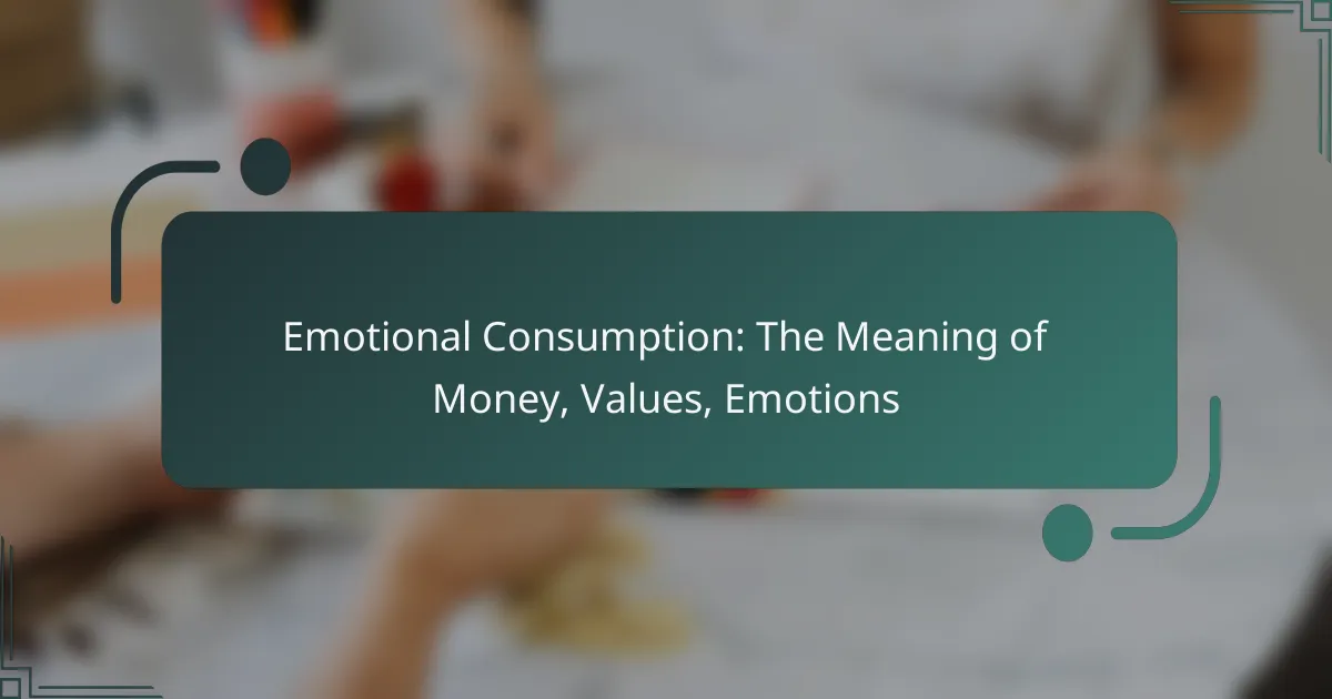 Emotional Consumption: The Meaning of Money, Values, Emotions