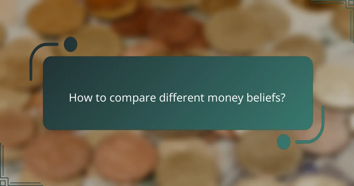 How to compare different money beliefs?