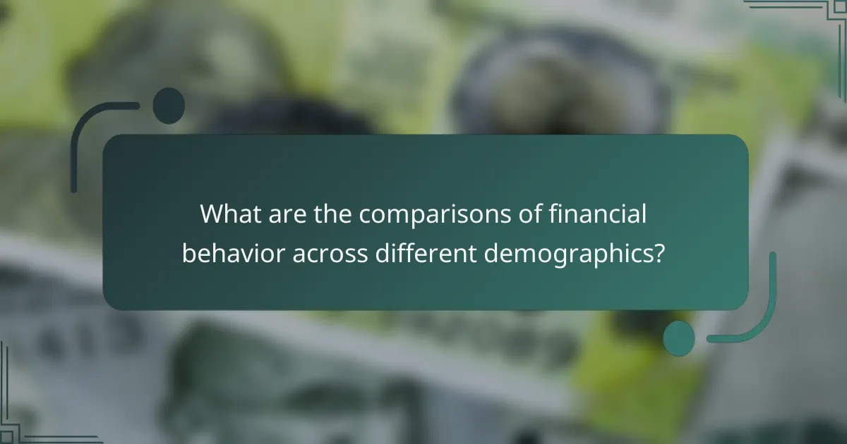 What are the comparisons of financial behavior across different demographics?