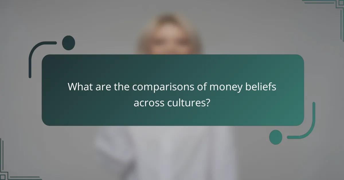 What are the comparisons of money beliefs across cultures?