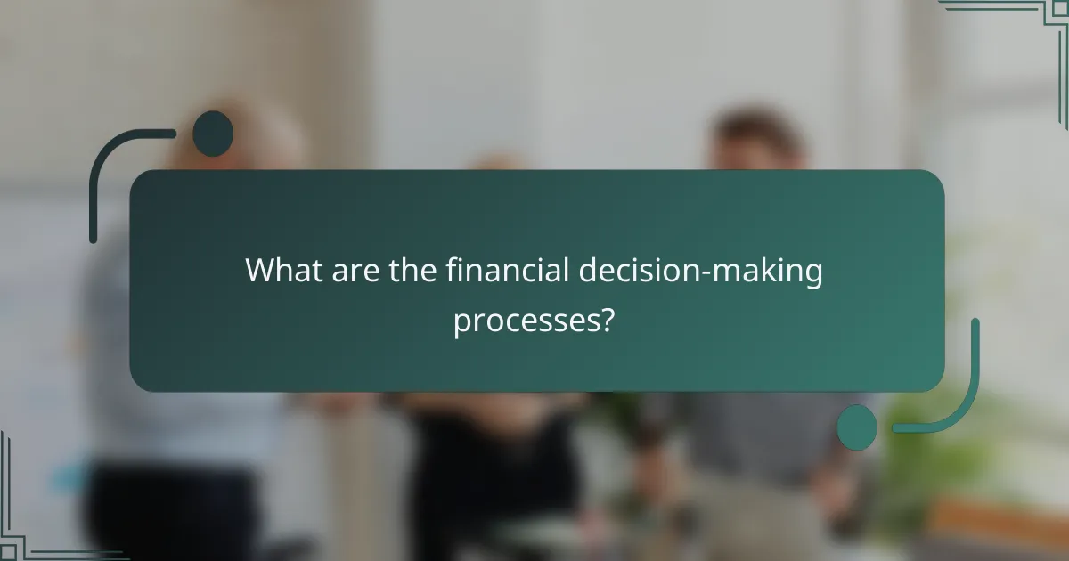What are the financial decision-making processes?