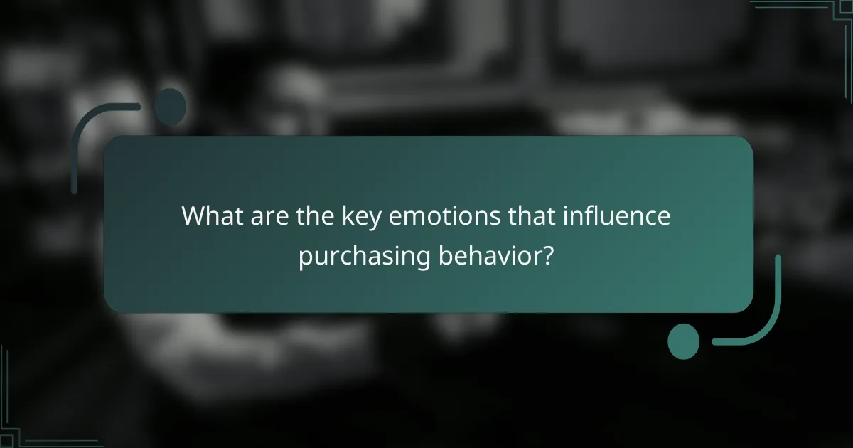 What are the key emotions that influence purchasing behavior?